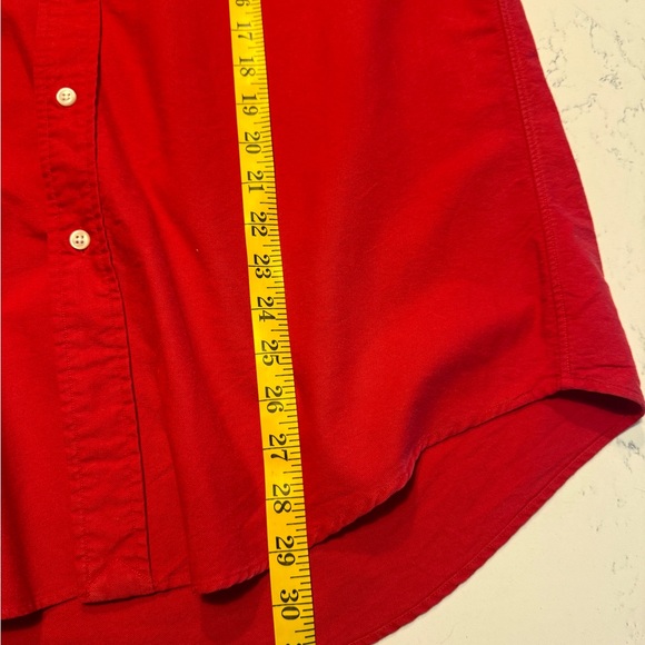 Ralph Lauren long sleeve oxford button down shirt with striped details Red - Picture 4 of 9